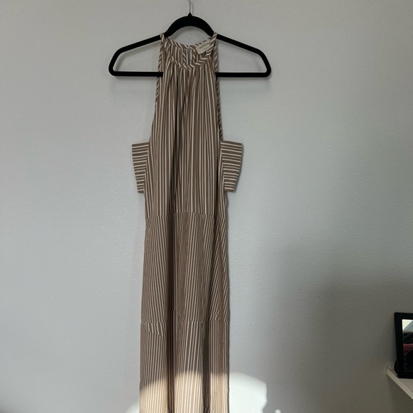 Zeus + Dione Beige Striped Maxi Dress - Picture 1 of 5